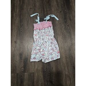 Charlie's Project Girls Romper 4T Sweet Treats Unicorn Cupcake Cotton Summer